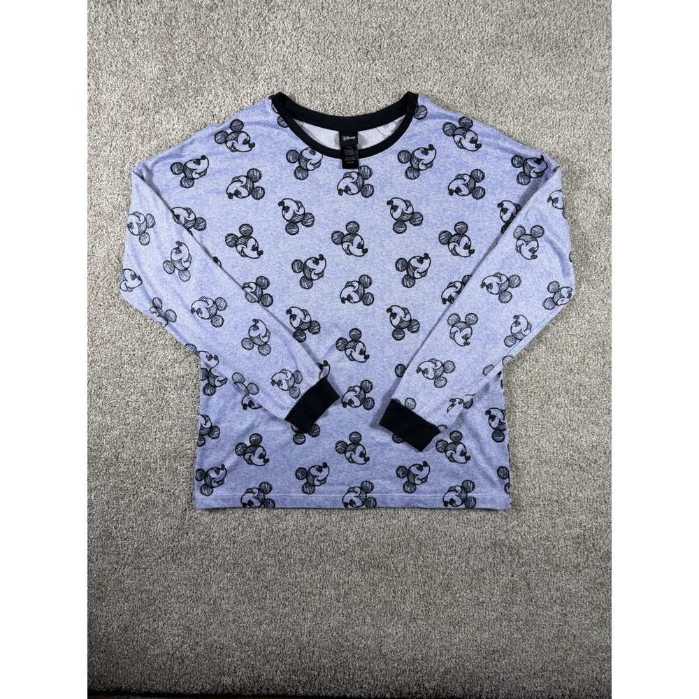 Disney Mickey‎ Mouse All Over Print Long Sleeve Shirt Women's Size Small S